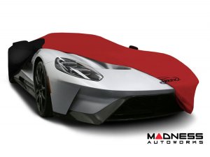Volkswagen ID. Buzz Custom Fit Vehicle Cover - Satin Stretch - Red w/ Black Sides + Rear Passenger Charger Port Flap
